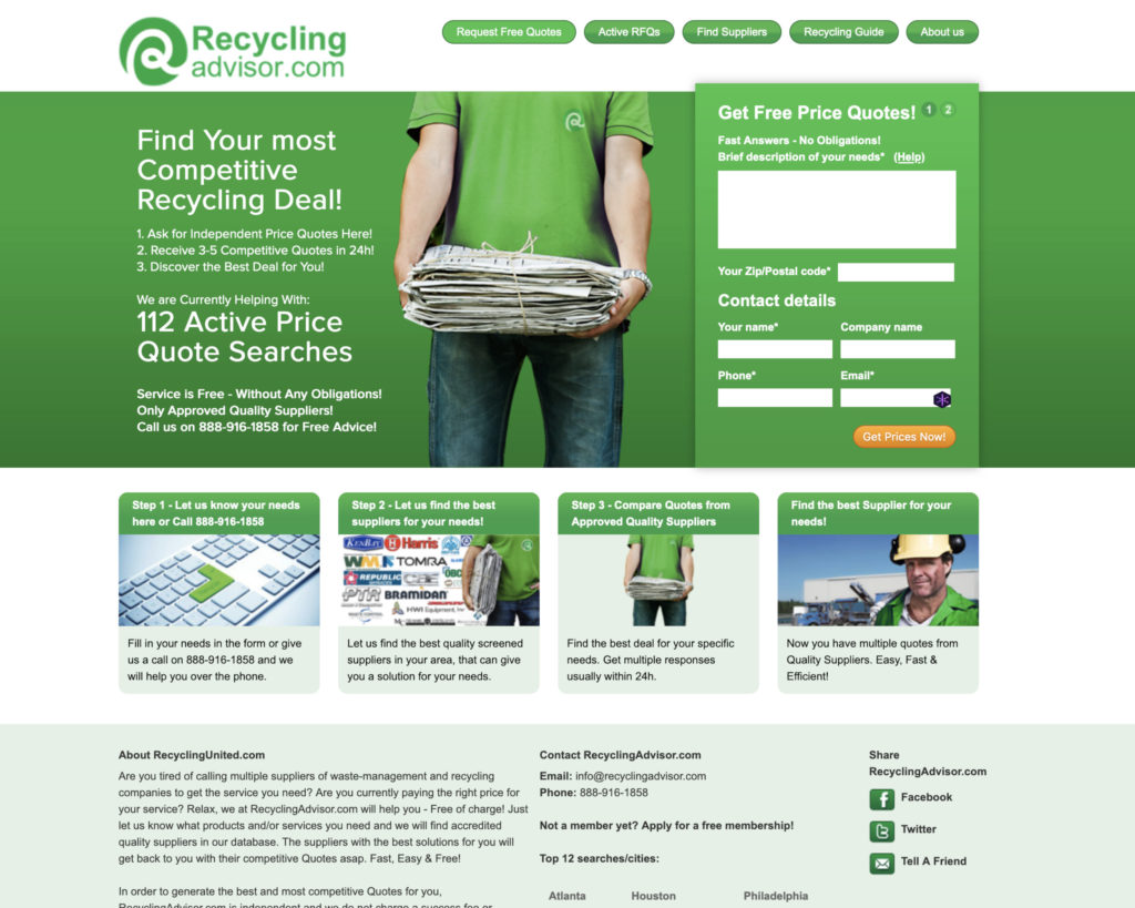 Case study sales strategy RecyclingAdvisor.com